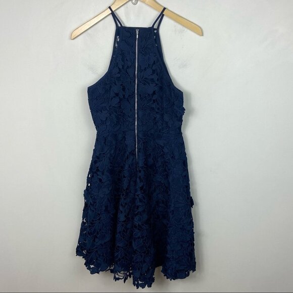 Revolve Keepsake Acoustic Lace Mini Dress Navy Blue Size Medium Floral Shopbop M - Picture 5 of 11